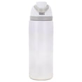 thumbnail image 1 of Botella de agua de acero inoxidable aislada con paja para deportes, viajes y biberón de agua de acero inoxidable, con picos - 32 onzas, livianos y resistentes a las fugas (Blanco, 32 oz), 1 of 4
