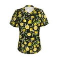 thumbnail image 2 of Uemuo Lemon Fruits Flowers Leaves Printed Women's Classic V-Neck T-Shirt - Soft, Breathable, Moisture-Wicking, Perfect for Casual, Office, Travel, and Everyday Wear-Small, 2 of 5