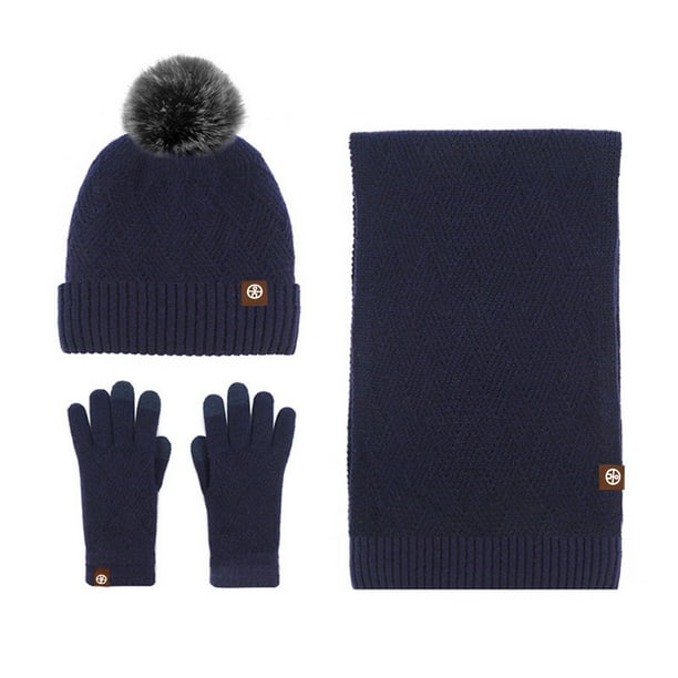 Gorro a prueba de viento para adultos, ciclismo, esquí, gorro de punto, bufanda, conjuntos de mascarilla, gorro de punto cálido, bufanda para mujer
