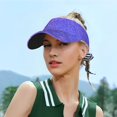 thumbnail image 5 of Pofeuu Purple Glitter Print Sunscreen Visor Cap Adjustable Sport Empty Top Baseball Sun Cap for Men Women Sports Outdoor Headwear, 5 of 7