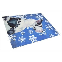 Carolines Treasures LH9281LCB Great Dane Winter Snowflakes Holiday Glass Cutting Board Large, 12H x 16W, multicolor