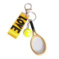 thumbnail image 2 of Llavero con forma raqueta tenis para mochilas, ideal para entusiastas y para regalar en la cartera o en Valentín. Amarillo dorado, 2 of 8
