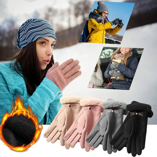 Agiferg Gants Chauds Dames Hiver Plus Velours Épais Automne Extérieur Cyclisme Écran Gants de Cyclisme