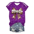 thumbnail image 3 of Womens Casual Fashion Printed Crew Neck Short Sleeve Pullover T Shirt, 3 of 5