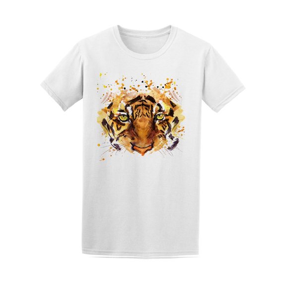 Tiger Head In Brush Style Tee Men's -Image by Shutterstock