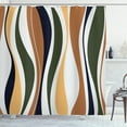 thumbnail image 1 of Ambesonne Vintage Shower Curtain, Retro Stripes Funky Print, 69"Wx70"L, Evergreen Caramel, 1 of 3