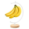 thumbnail image 1 of EIGTHTAIL Support Porte-Banane Support Porte-Banane en Forme de Lune Support Porte-Fruits en Métal avec Base en Bois Support Porte-Banane Stable Support Décoratif pour Suspendre Banane et Raisin, 1 of 10