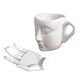 thumbnail image 2 of Taza de cerámica para leche, café, platillo, vaso de agua, creativa, cara humana Blanco, 2 of 9