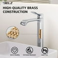thumbnail image 3 of BELZ Bathroom Faucet Modern Waterfall Tall Bathroom Sink Faucet Single Handle with Pop Up Drain and Deck Plate Suitable for 1 or 3 Holes, Chrome, 3 of 6