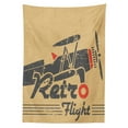 thumbnail image 3 of Ambesonne Vintage Airplane Tablecloth Rectangular Table Cover, Retro Emblem, 52"x70", Sand Brown Vermilion, 3 of 4