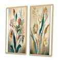 thumbnail image 3 of Designart "Wildflowers in Faded Vintage Palette II" Floral Framed Wall Art Set Of 2 - Traditional Beige Gallery Wall Frame Set For Home Decor, 3 of 6