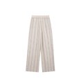 thumbnail image 4 of HH TRAF 2024 Pantalones de mujer con bolsillos laterales y cintura elástica a la moda para desplazamientos diarios Pantalones anchos a rayas de mezcla de lino de verano para mujer, 4 of 5
