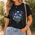 thumbnail image 4 of Jollimate Blue Watercolor Floral T-Shirt, Wildflowers Shirt, Ladies Gift Shirt, Gift For Her, 4 of 6