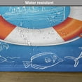 thumbnail image 6 of Ambesonne Ocean Place Mats Set of 4, Palm Tree Island Octopus, Standard Size, Blue Orange White, 6 of 6