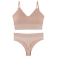 thumbnail image 2 of Honrane 2 Pcs/Set Bra Panties Set Solid Color Breathable Sports Push Up V-shaped Lady Bra Briefs Inner Wear Clothes, 2 of 8