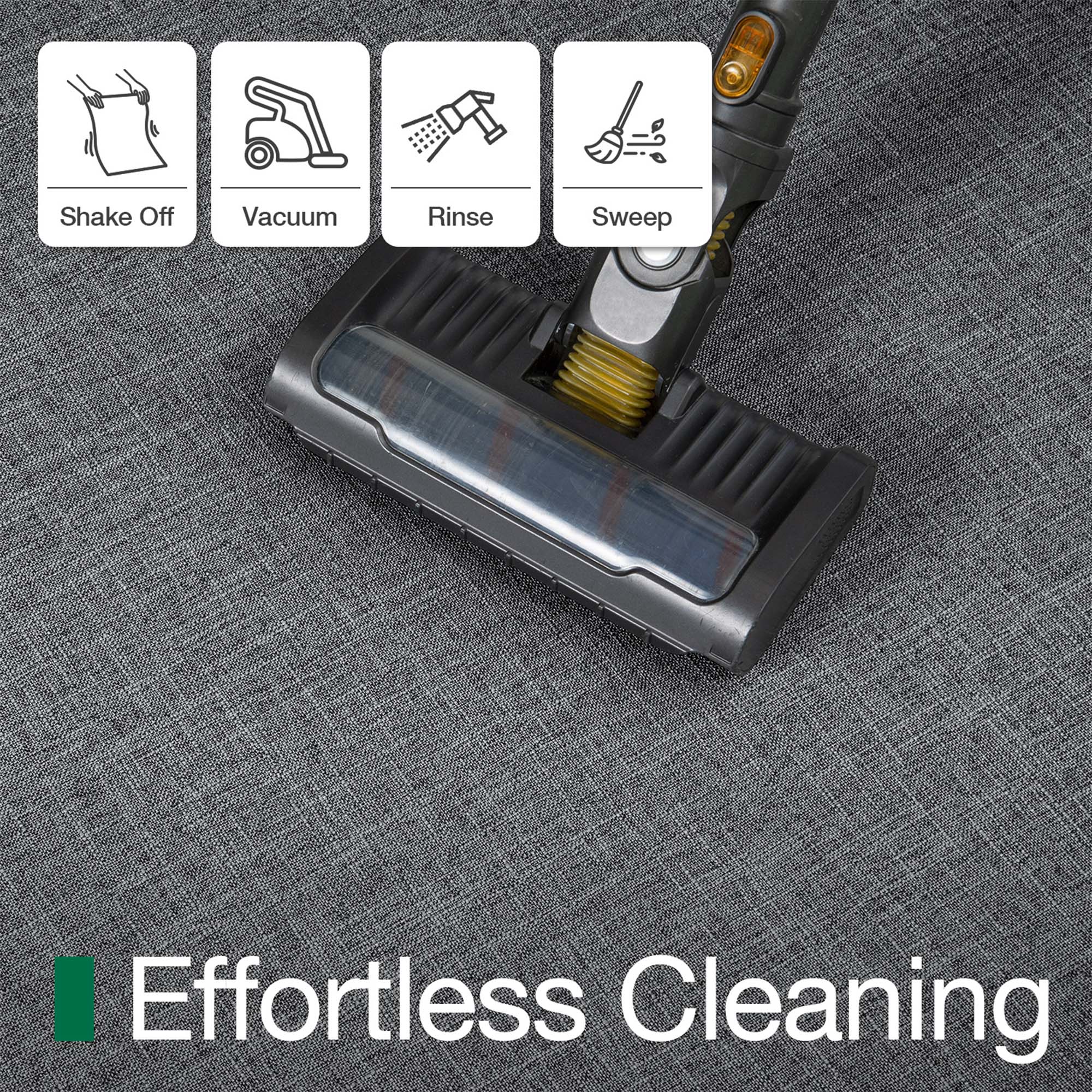 FRABE Ultra Thin Door Mat for Entryway, Low Profile Non Slip Rubber Backing Indoor Doormat, Easy Clean Welcome Entrance Mat for Inside House, Patio, Dark Grey 20"x32"