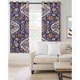 thumbnail image 2 of Blue Boho Kitchen Curtains Farmhouse Neutral Flowers Pattern Aesthetic Cafe Short Curtains for Bathroom Blackout Window Curtain Grommet Small Window Treatment Drapes for Bedroom Living Room 42"x45"x2, 2 of 9