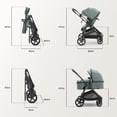 thumbnail image 5 of Mompush Wiz 2-in-1 Baby Stroller with Bassinet Mode, Reversible Seat and Large Canopy, Sage, 22.3LB, Unisex, 5 of 10