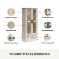 thumbnail image 4 of Ameriwood Home Truman Curio Cabinet with Drawer, White Oak, 4 of 17