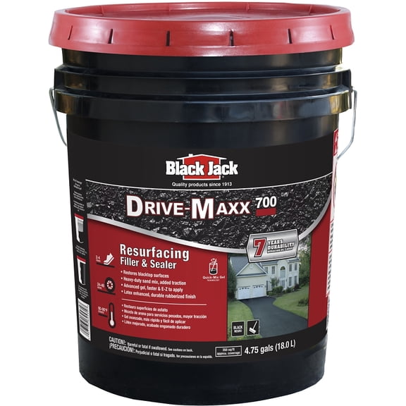 Black Jack Drive-Maxx 700 Premium 7 Year Filler & Sealer, 5 Gallons, Fills Small Cracks, Fast Dry Technology, Stand Up To Heavy Vehicles, Driveway Sealer Asphalt
