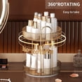 thumbnail image 4 of Tutuviw 360 Rotating Makeup Organizer and Storage for Vanity Countertop 2 Tiers, High-Capacity Skincare Make Up Storage Perfume Organizers (Champagne), 4 of 7