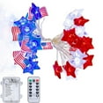 thumbnail image 2 of Kumdkd 2-Pack Patriotic String Lights - 16ft Battery Operated Waterproof Flag Star LEDs with Remote for Independence Day, Christmas, Yard Decor Outdoor Party Lighting(50 red/white/blue), 2 of 9