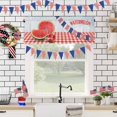 thumbnail image 4 of limua 4th of July Valances Curtain American Flag Fruit Watermelon Patriotic Curtain for Kitchen Windows Red Plaid Window Curtain for Independence Day, Memorial Day and Veterans Day 54x18 Inch, 4 of 6