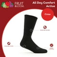 thumbnail image 6 of Fruit of the Loom Men's All Day Comfort Crew Socks, Sizes 12-15, Black (6-Pack), 6 of 7