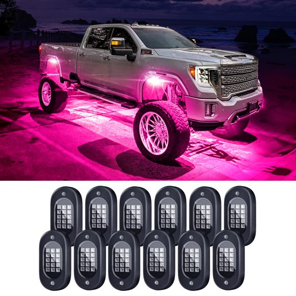Luces LED tipo rock para camiones Honalia, 12 cápsulas RGB con APP Music