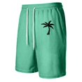 thumbnail image 4 of BOOMNY Mens Shorts Casual Hawaiian Coconut Tree Printed Elastic Waist Drawstring Corduroy Shorts For Man Soft Loose Fit Summer Shorts Leisure Mens Dailywear, 4 of 6