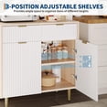 thumbnail image 5 of Ataucjin Fluted Sideboard Buffet Cabinet with Storage, Modern Coffee Bar Cabinet with Adjustable Shelves & 2 Drawers, Wood Buffet Console Table for Kitchen Dining Living Room Entryway Hallway, 5 of 9