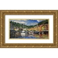 thumbnail image 1 of Adamov, Alexey 18x11 Gold Ornate Wood Framed with Double Matting Museum Art Print Titled - Town by the Sea, 1 of 4