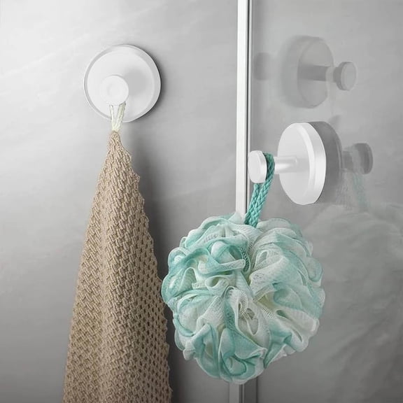 SPOORYYO Stainless Steel Suction Cup Hook - No Drilling Needed, Removable and Reusable for Kitchen and Bathroom Use with 15LB Capacity