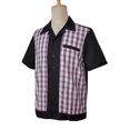 thumbnail image 2 of Men's Shirts Black Contrast Plaid Casual Shirts, 2 of 5
