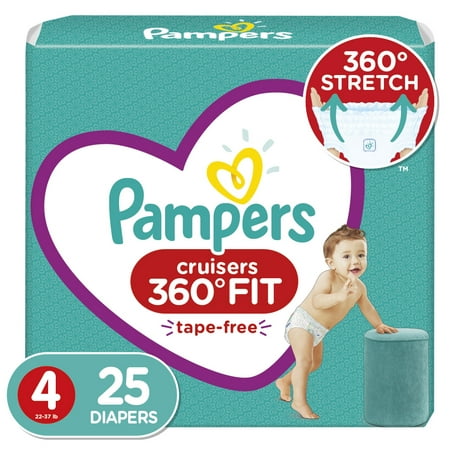 Pampers Cruisers 360 Fit Active Comfort Diapers, Size 4, 25 Ct