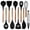 Black, variant on NULAS Kitchen Utensils Set, 37 pcs Non-Stick Silicone Cooking Kitchen Utensils Spatula Set with Holder,446℉ Heat Resistant,Wood Handle Kitchen Gadgets,Black