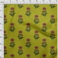 thumbnail image 3 of oneOone Viscose Jersey Lime Green Fabric Floral Block Quilting Supplies Print Sewing Fabric By The Yard 60 Inch Wide, 3 of 5