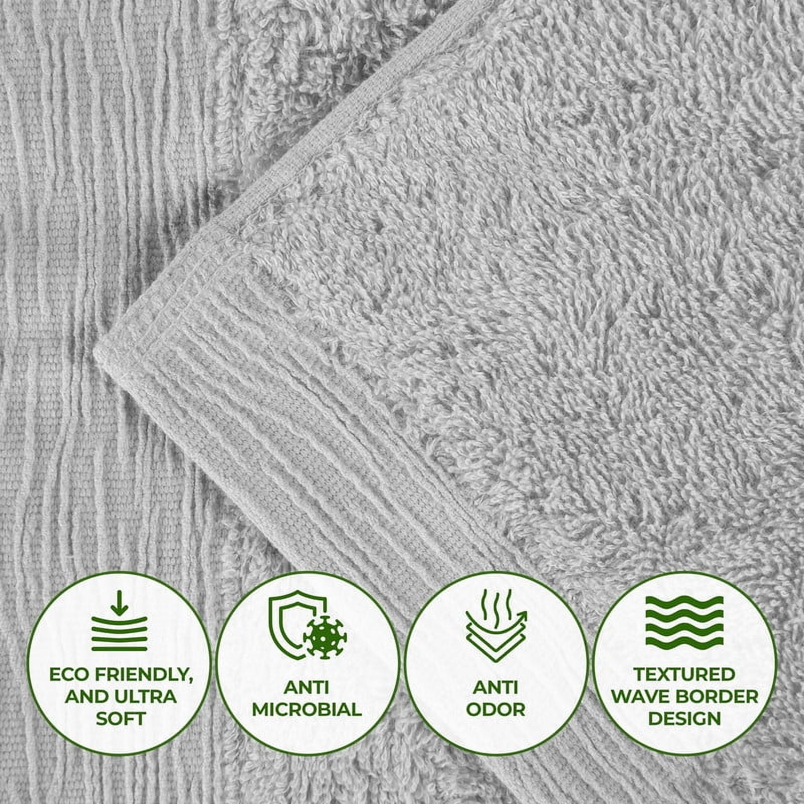Superior Rayon from Bamboo Soft Modern 9-Piece Towel Set, Platinum