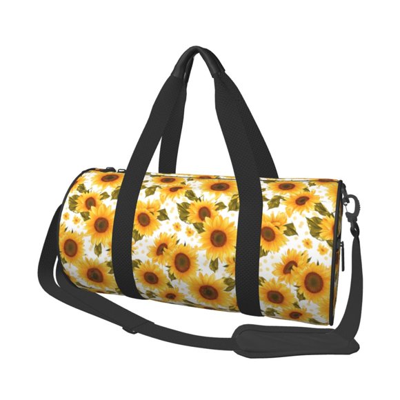 Sikiie Modern Elegant Sunflower Print Duffel Bag, Travel Bag, Sports Gym Bag - Ideal for Sports, Gym, Overnight Stays