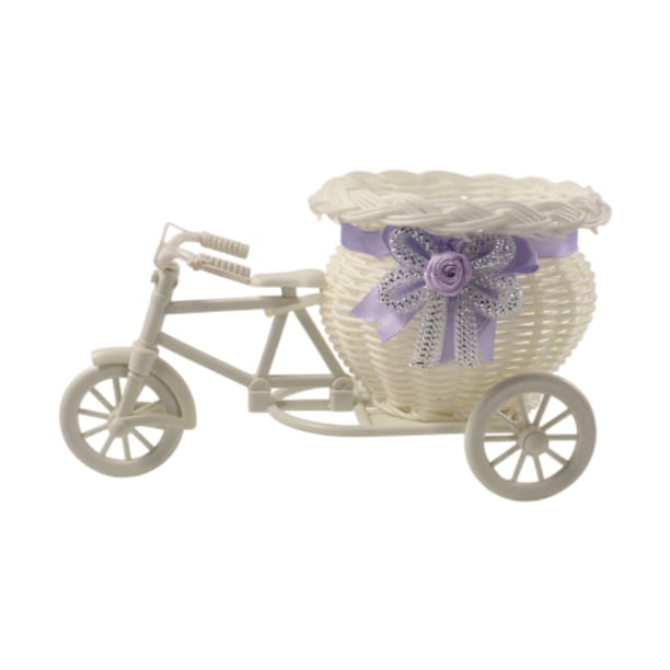 Mini mini canasta de bicicleta Canasta de flores tejidas adorno de planta decorativa Plantilla de para la fiesta de decoración Toma fotos
