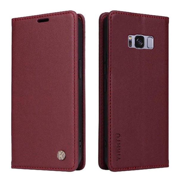 Funda para Samsung Galaxy S8 Estuche de Cuero PU Tipo Cartera con Ranuras para Tarjetas y Cierre Magnético