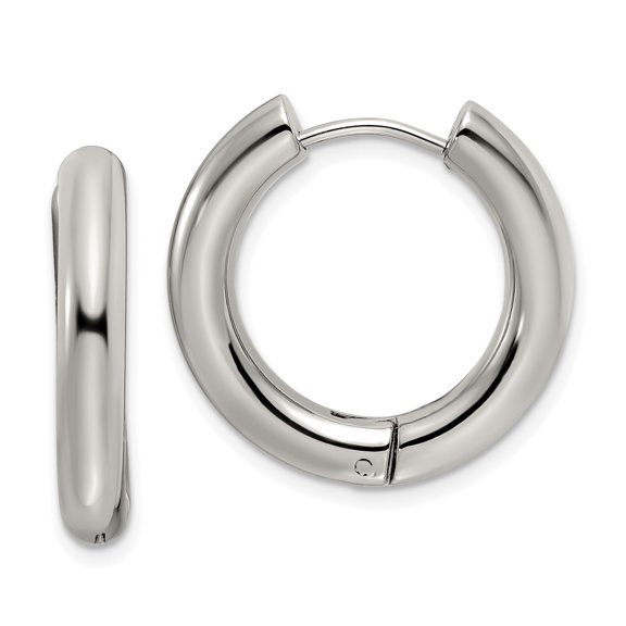 Primal Steel Stainless Steel 4mm Hinged Hoop Earrings
