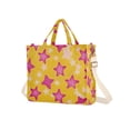 thumbnail image 7 of FORMRS Womens Corduroy Tote Bag Crossbody Shoulder Handbag with Pocket, Large Pink Stars, 7 of 7