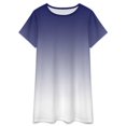thumbnail image 3 of Aesthetic Ultramarine Blue And White Gradient Women Nightgown Sleepwear Short Sleeves For Vacations Travels Nightgowns Women's Pajamas, 3 of 7