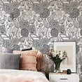 thumbnail image 3 of NuWallpaper Black Secret Garden Vinyl Peel And Stick Wallpaper, 216-in by 20.5-in, 30.75 sq. ft., 3 of 4