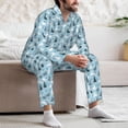 thumbnail image 7 of Sikiie Black White Gray Rabbit Mens Pajama Set, Soft Warm Long Sleeve Sleepwear, Cozy Button-Down Pjs for Men-Medium, 7 of 7