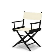 Telescope Casual World Famous Dining Height Director Chair With Black Finish and Natural Fabric