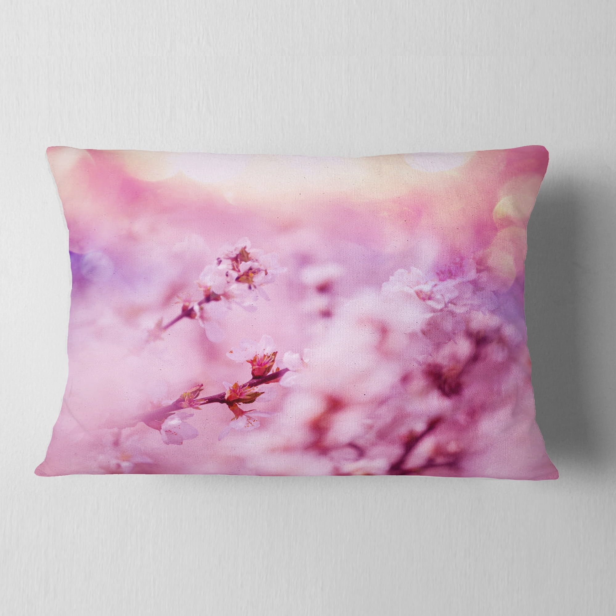 Designart 12" x 20" Purple Polyester Throw Pillow