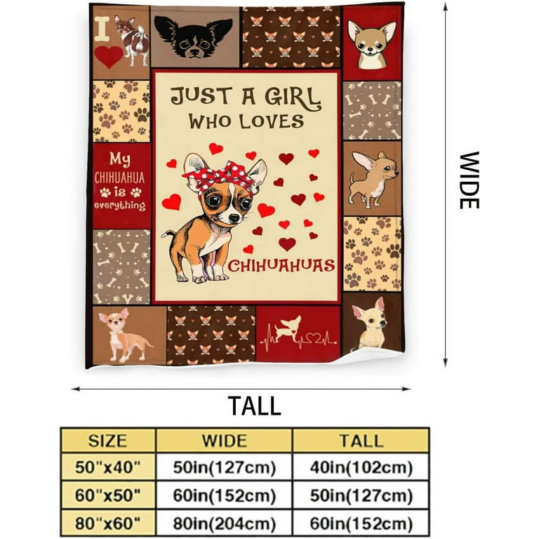 Just A Girl Who Loves Chihuahuas Blanket Cute Dogs Decor Throw