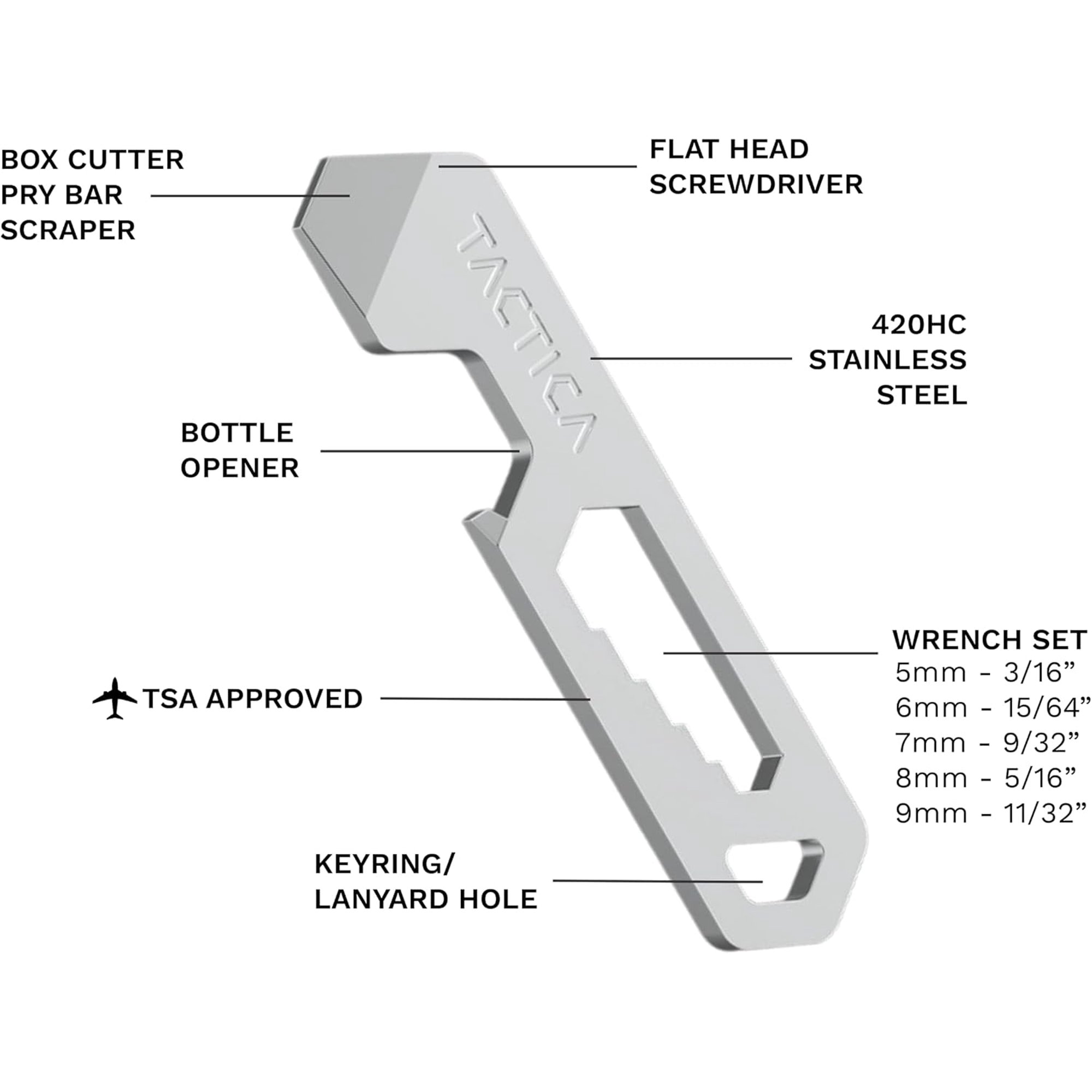 LABAKUI-M.005 Micro Tool 6-in-1 Stainless Steel EDC Pry Bar Multitool